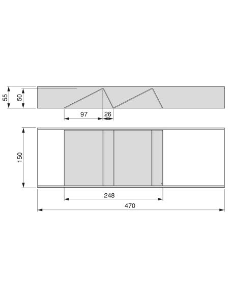 Emuca Organizzatore inclinato per cassetto Orderbox, 150x470 mm, Acciaio e Legno, Grigio antracite