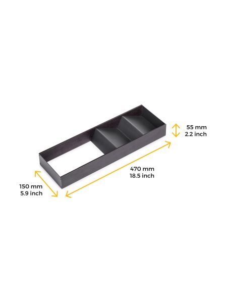 Emuca Organizzatore inclinato per cassetto Orderbox, 150x470 mm, Acciaio e Legno, Grigio antracite
