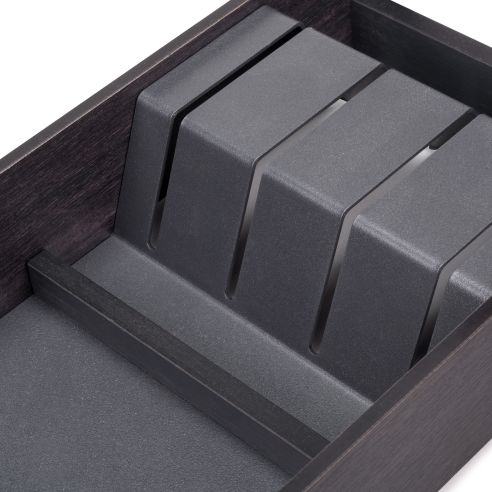 Emuca Portacoltelli per cassetto Orderbox, 150x470 mm, Acciaio e Legno, Grigio antracite