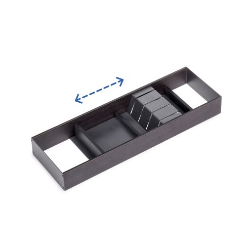 Emuca Portacoltelli per cassetto Orderbox, 150x470 mm, Acciaio e Legno, Grigio antracite