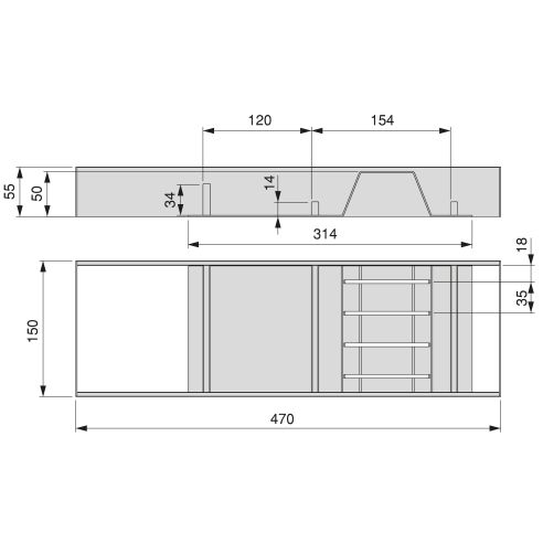 Emuca Portacoltelli per cassetto Orderbox, 150x470 mm, Acciaio e Legno, Grigio antracite