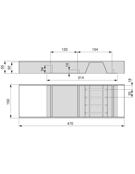Emuca Portacoltelli per cassetto Orderbox, 150x470 mm, Acciaio e Legno, Grigio antracite