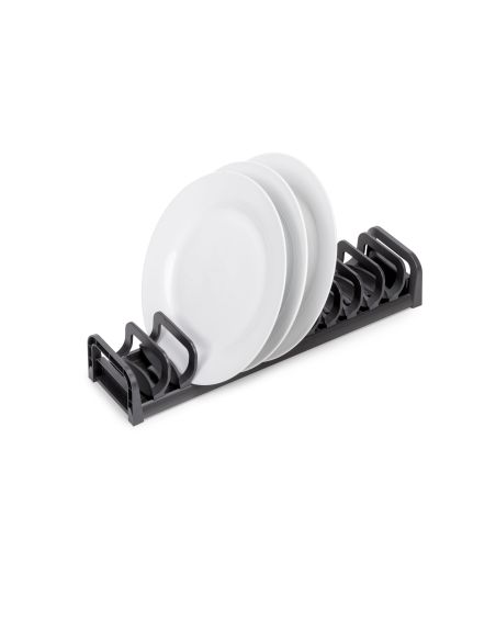 Emuca Portapiatti per cassetto Orderbox, 120x470 mm, Alluminio e Tecnoplastica, Grigio antracite