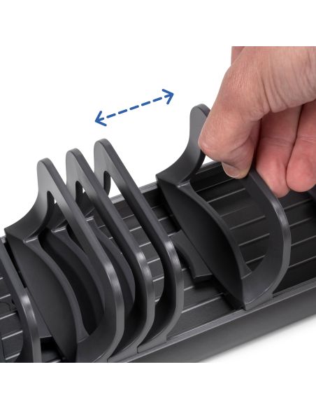 Emuca Portapiatti per cassetto Orderbox, 120x470 mm, Alluminio e Tecnoplastica, Grigio antracite