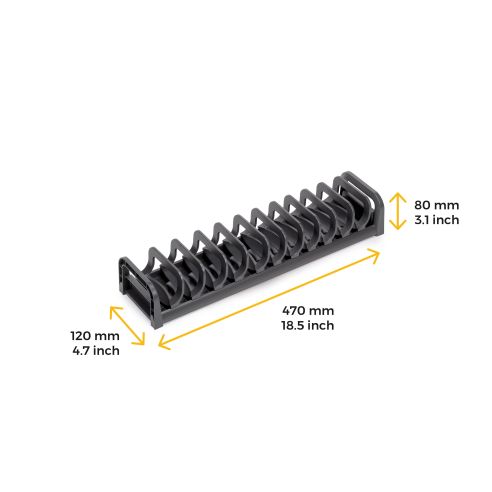 Emuca Portapiatti per cassetto Orderbox, 120x470 mm, Alluminio e Tecnoplastica, Grigio antracite