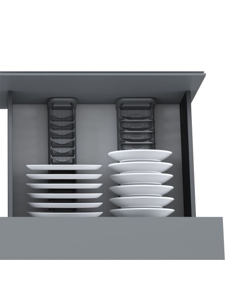 Emuca Supporto per cassetto Orderbox, 90x470 mm, Alluminio e Tecnoplastica, Grigio antracite