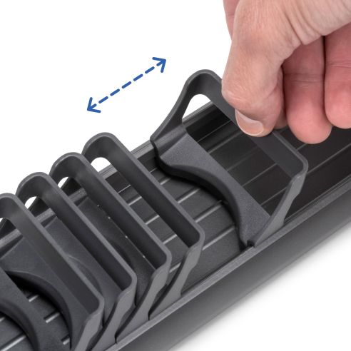 Emuca Supporto per cassetto Orderbox, 90x470 mm, Alluminio e Tecnoplastica, Grigio antracite