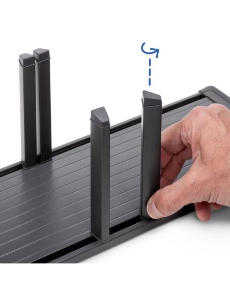 Emuca Portapiatti verticale per cassetto Orderbox, 159x468 mm, Alluminio e Tecnoplastica, Grigio antracite