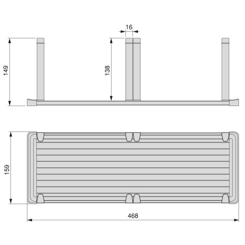 Emuca Portapiatti verticale per cassetto Orderbox, 159x468 mm, Alluminio e Tecnoplastica, Grigio antracite