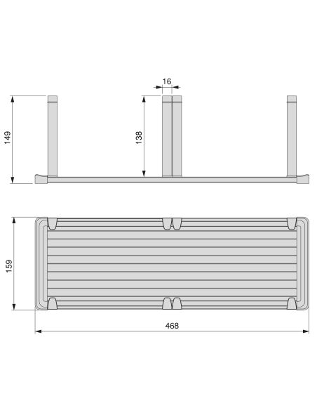 Emuca Portapiatti verticale per cassetto Orderbox, 159x468 mm, Alluminio e Tecnoplastica, Grigio antracite