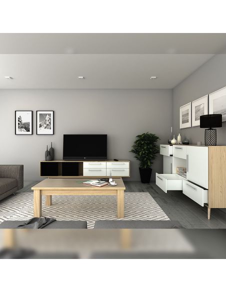 Emuca Cassetto esterno Concept 30kg, altezza 105mm, profondità 500mm, Acciaio, Verniciato bianco