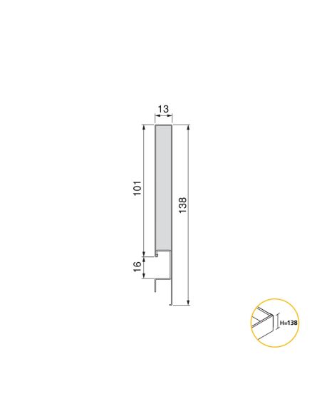 Emuca Cassetto esterno Concept 30kg, altezza 138mm, profondità 450mm, Acciaio, Grigio antracite