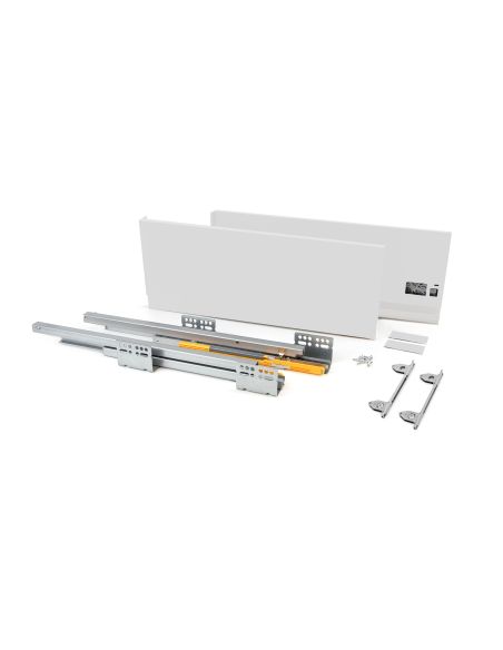 Emuca Cassetto esterno Concept 30kg, altezza 185mm, profondità 350mm, Acciaio, Verniciato bianco