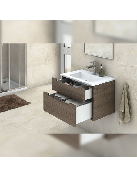 Emuca Cassetto esterno Concept 30kg, altezza 185mm, profondità 500mm, Acciaio, Verniciato bianco