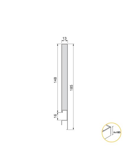 Emuca Cassetto esterno Concept 30kg, altezza 185mm, profondità 500mm, Acciaio, Verniciato bianco