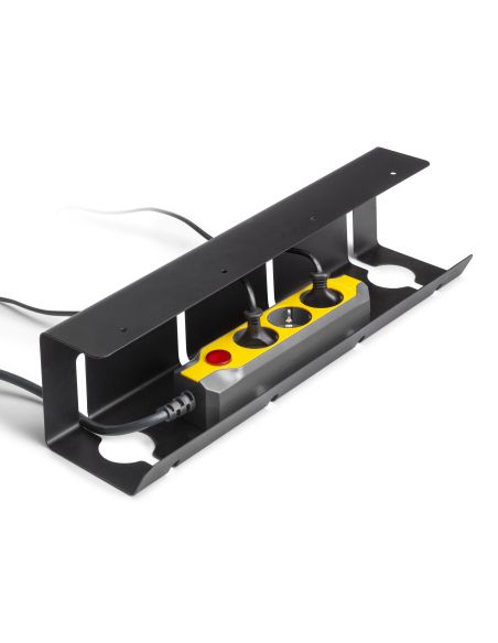 Emuca Lotto di 2 Portacavi da sotto tavolo, Lunghezza 430 mm, Acciaio, Verniciato nero