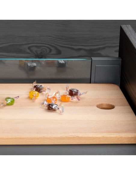 Emuca cassetto esterno Vertex 40 kg con laterale in vetro 93 mm di altezza, 450 mm di profondità, Grigio, Alluminio e Vetro