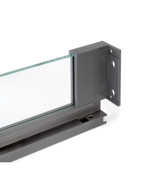 Emuca cassetto esterno Vertex 40 kg con laterale in vetro 93 mm di altezza, 450 mm di profondità, Grigio, Alluminio e Vetro