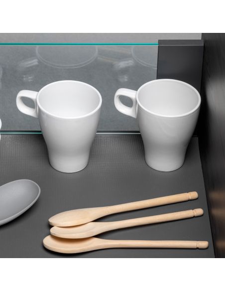 Emuca cassetto esterno Vertex 40 kg con laterale in vetro 131 mm di altezza, 450 mm di profondità, Grigio, Alluminio e Vetro