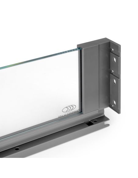 Emuca cassetto esterno Vertex 40 kg con laterale in vetro 131 mm di altezza, 500 mm di profondità, Grigio, Alluminio e Vetro