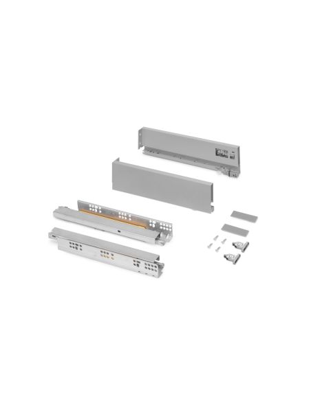 Emuca Cassetto esterno Vertex 40kg altezza 93mm, profondità 350mm, Acciaio, Grigio verniciato