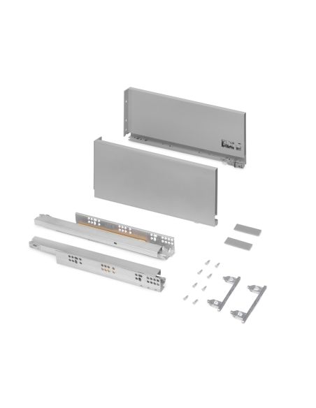 Emuca Cassetto esterno Vertex 40kg altezza 178mm, profondità 400mm, Acciaio, Grigio verniciato