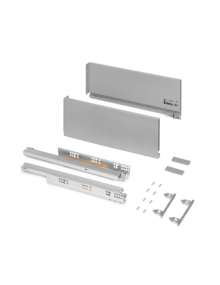 Emuca Cassetto esterno Vertex 40kg altezza 178mm, profondità 450mm, Acciaio, Grigio verniciato