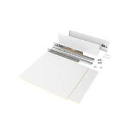 Emuca Kit cassetto per cucina o bagno Vertex di altezza 93 mm con pannelli inclusi., 450, Verniciato bianco, Vari