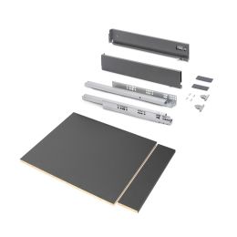Emuca Kit cassetto per cucina o bagno Vertex di altezza 93 mm con pannelli inclusi., 450, Grigio antracite, Vari