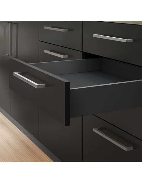 Emuca Kit cassetto per cucina o bagno Vertex di altezza 93 mm con pannelli inclusi., 450, Grigio antracite, Vari