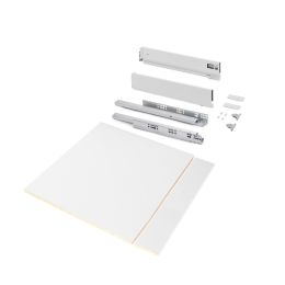 Emuca Kit cassetto per cucina o bagno Vertex di altezza 93 mm con pannelli inclusi., 600, Verniciato bianco, Vari