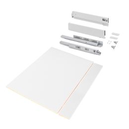 Emuca Kit cassetto per cucina o bagno Vertex di altezza 93 mm con pannelli inclusi., 900, Verniciato bianco, Vari