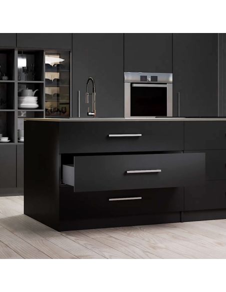 Emuca Kit cassetto per cucina o bagno Vertex di altezza 178 mm con pannelli inclusi., 450, Grigio antracite, Vari