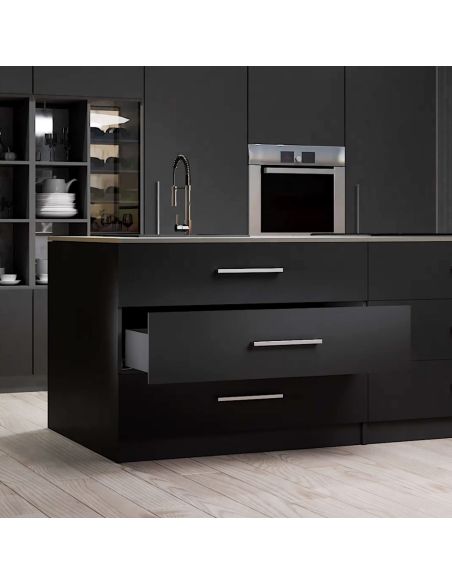 Emuca Kit cassetto per cucina o bagno Vertex di altezza 178 mm con pannelli inclusi., 900, Grigio antracite, Vari