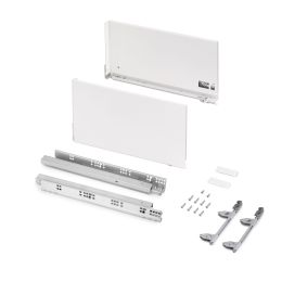 Emuca Cassetto esterno Vertex 60kg, altezza 242mm, profondità 450mm, Acciaio, Verniciato bianco