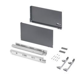 Emuca Cassetto esterno Vertex 60kg, altezza 242mm, profondità 450mm, Acciaio, Grigio Antracite