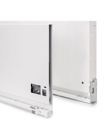 Emuca Cassetto esterno Vertex 60kg, altezza 242 mm, profondità 500 mm, Acciaio, Verniciato bianco