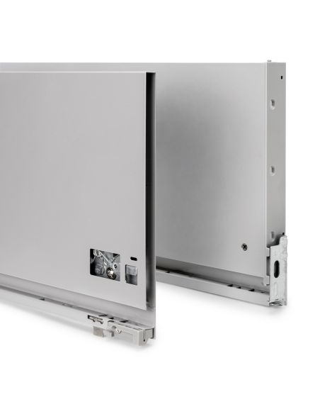 Emuca Cassetto esterno Vertex 60kg, altezza 242mm, profondità 500mm, Acciaio, Verniciato alluminio