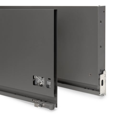 Emuca Cassetto esterno Vertex 60kg, altezza 242 mm, profondità 500 mm, Acciaio, Grigio antracite