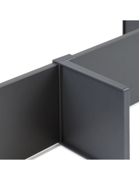 Emuca Set di divisori per interni dei casseti Vertex-Concept, 600, Grigio antracite, Alluminio e Tecnoplastica