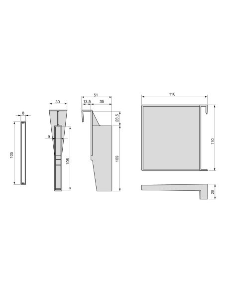 Emuca Set di divisori per interni dei casseti Vertex-Concept, 900, Verniciato bianco, Alluminio e Tecnoplastica