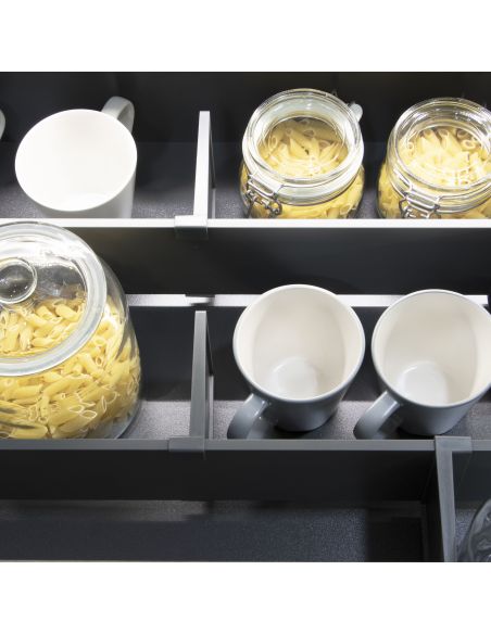 Emuca Set di divisori per interni dei casseti Vertex-Concept, 900, Grigio antracite, Alluminio e Tecnoplastica