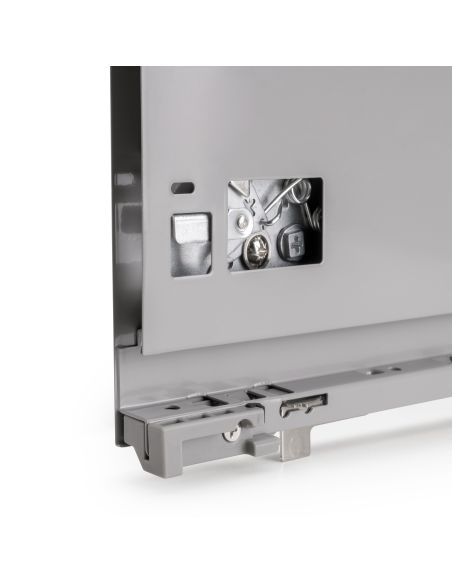 Emuca Cassetto esterno Vertex con regolazione 3D altezza 178mm, 40kg, profondità 450mm, Acciaio, Verniciato alluminio