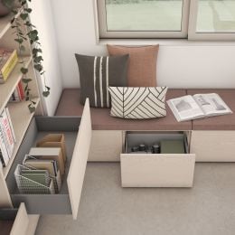 Emuca Cassetto esterno Vertex con regolazione 3D altezza 93mm, 40kg, profondità 400mm, Acciaio, Verniciato alluminio 2