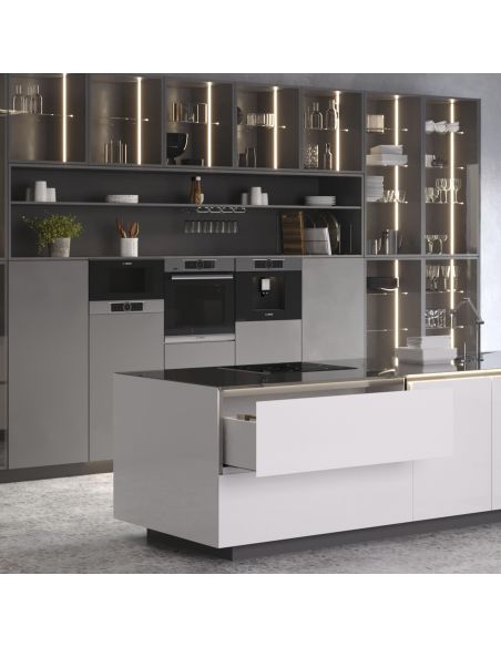 Emuca Cassetto esterno Vertex con regolazione 3D altezza 93mm, 40kg, profondità 550mm, Acciaio, Verniciato bianco