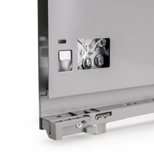 Emuca Cassetto esterno Vertex con regolazione 3D altezza 131mm, 40kg, profondità 400mm, Acciaio, Verniciato alluminio