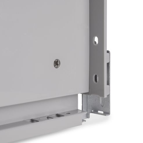 Emuca Cassetto esterno Vertex con regolazione 3D altezza 131mm, 40kg, profondità 400mm, Acciaio, Verniciato alluminio