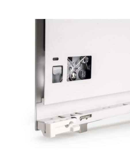 Emuca Cassetto esterno Vertex con regolazione 3D altezza 93mm, 60kg, profondità 500mm, Acciaio, Verniciato bianco