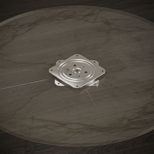 Emuca Base girevole Giro 4, 100 kg, Acciaio, Zincato bianco