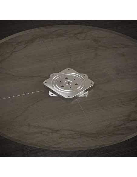 Emuca Base girevole Giro 4, 100 kg, Acciaio, Zincato bianco